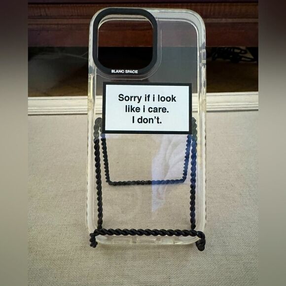 Blanc Space iPhone 14 Pro Max clear phone case with text - Picture 1 of 5